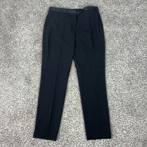 Theory Pants‎ Womens 10 Black Tailor Trouser Core Wool Dress Tuxedo Work Pants